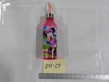 Disney Minnie Mouse Kids Water Bottle Pink Plastic Drink Cup With Lid Reusable