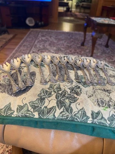 Gorham Strasbourg Sterling Silver Teaspoons & Lemon Forks Lot Monogram RAntique