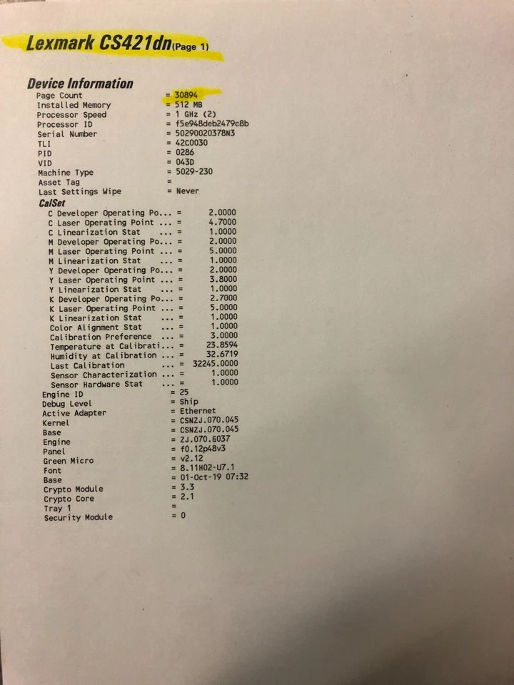 Lexmark C2325dw Color Network Laser Printer 25PPM 42CC010 3900 pages Complete! - Image 3 of 4