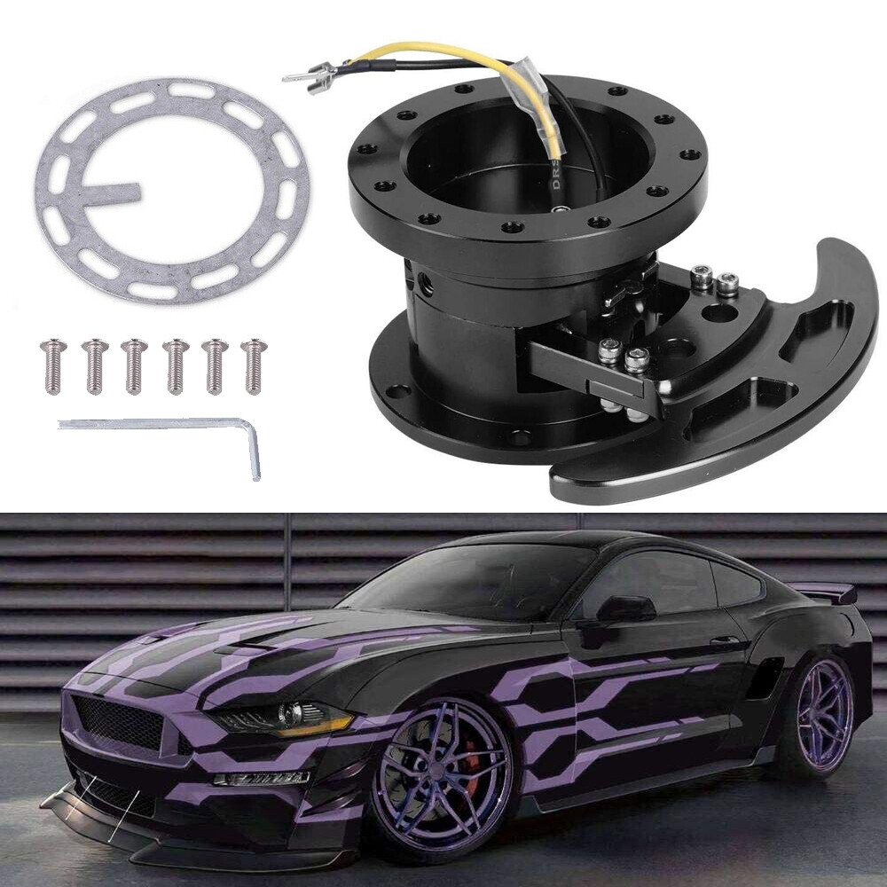 Alloy Flip Up Tilt CAR Quick Release System Steering Wheel Hub Boss Kit Black
