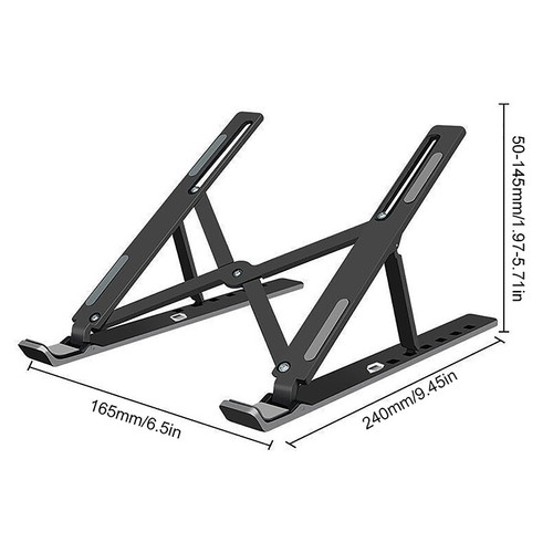 Universal Laptop Stand Adjustable Notebook Holder For Macbook Non-slip Foldable - Afbeelding 3 van 14