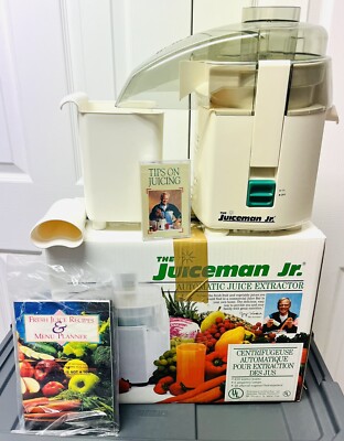 The Juiceman Jr Juicer Automatic Juice Extractor Jay Kordic Book Tape Box EUC
