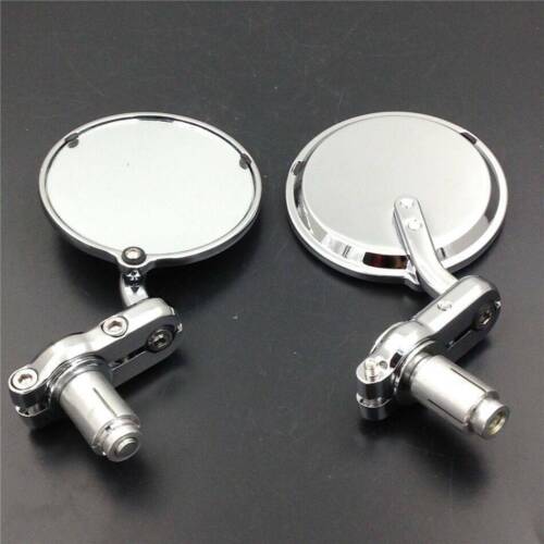7/8" Motorcycle Round Handle Bar End Mirrors For Honda Yamaha Cafe Racer Bobber - Picture 3 of 9