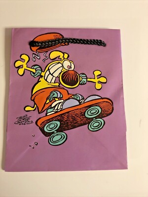 Grimmy The Dog 1980's Gift Bag 5 1/4'' x 3 1/4'' x 6 5/8'' Mike Peters Unused