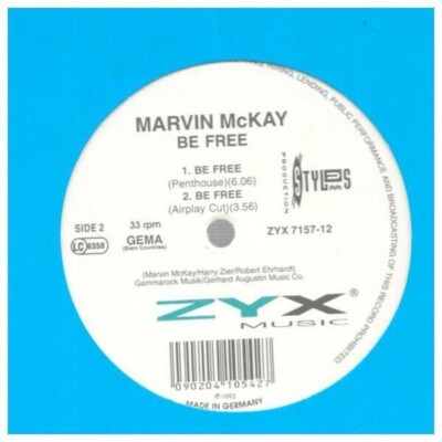 Marvin McKay Be Free Vinyl Single 12inch Zyx