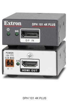 Extron 60-1686-01 DPH 101 4K Plus DisplayPort to HDMI Active Adapter W/ PS, HDMI