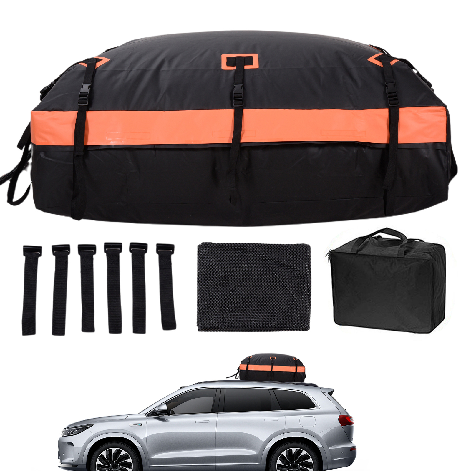 28 Cubic Car Roof Top Rack Cargo Carrier Bag Luggage Storage Waterproof For SUV