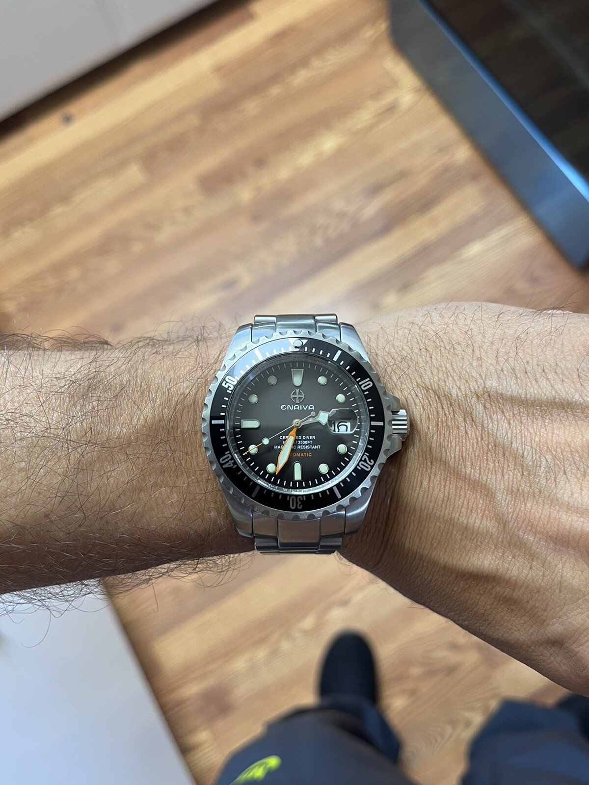 Automatic Pro Dive ENRIVA Mens Watch Sapphire Crystal Helium Escape