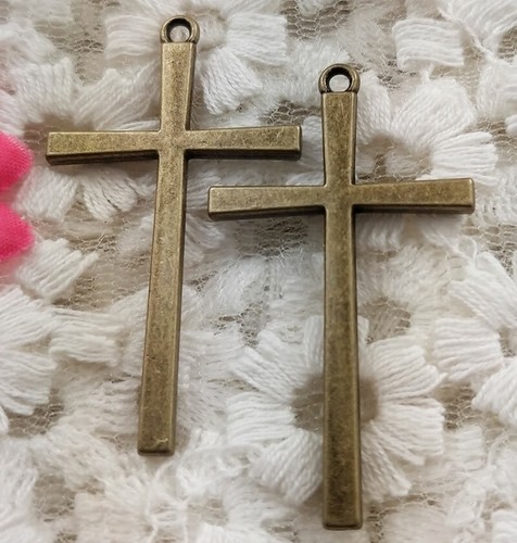 Free Ship 32 pcs bronze plated cross charms pendant 43x25mm H-5030 - Picture 4 of 4