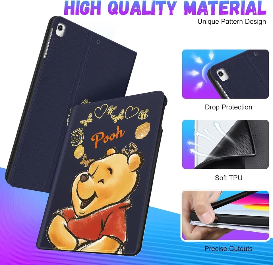 Koecya iPad 10th Generation Case 10.9 Inch 2022 Cute Cartoon Kawaii Winnie Pooh - Image 2 of 4