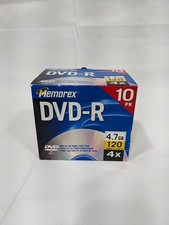Memorex DVD R 10 Pack 4.7 GB 120 Minutes Video 4X NEW SEALED