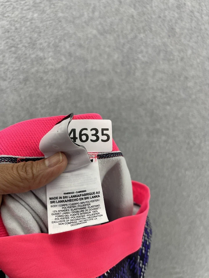 Nike Pro Mujer Leggings Púrpura Abstracto Rosa Neón Talla Mediana Largo Completo Foto 3 de 4