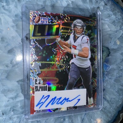 CJ Stroud Leaf Pro Set Its Lit Autograph Card /10 Houston Texans 2023 Grade It!