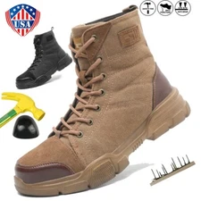Mens Work Boots Steel Toe Safety Shoes Indestructible Hiking Non-slip Outdoor