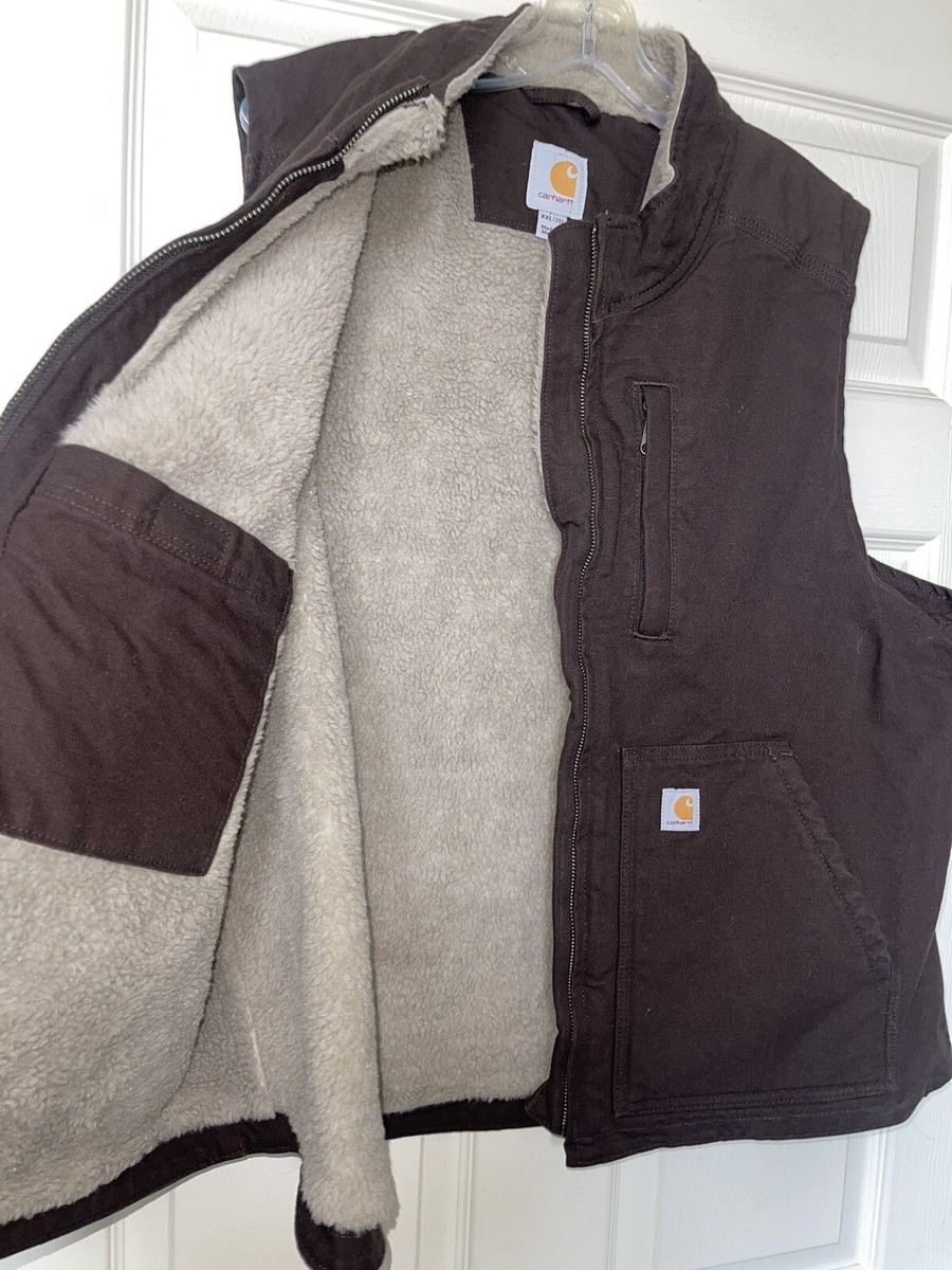 トップス 00s CARHARTT Mock Neck Duck Vest L Carhartt Men's Duck Sherpa-Lined Mock Neck Vest at Tractor