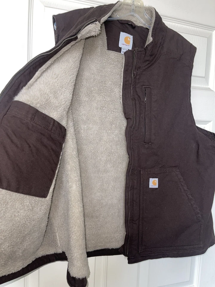 Carhartt Washed Duck Sherpa-Lined Mock-Neck Vest- New with Tags XXL (20) - Image 4 of 4