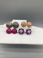 CLIP ON EARRINGS Costume Jewelry 4 Pair Total