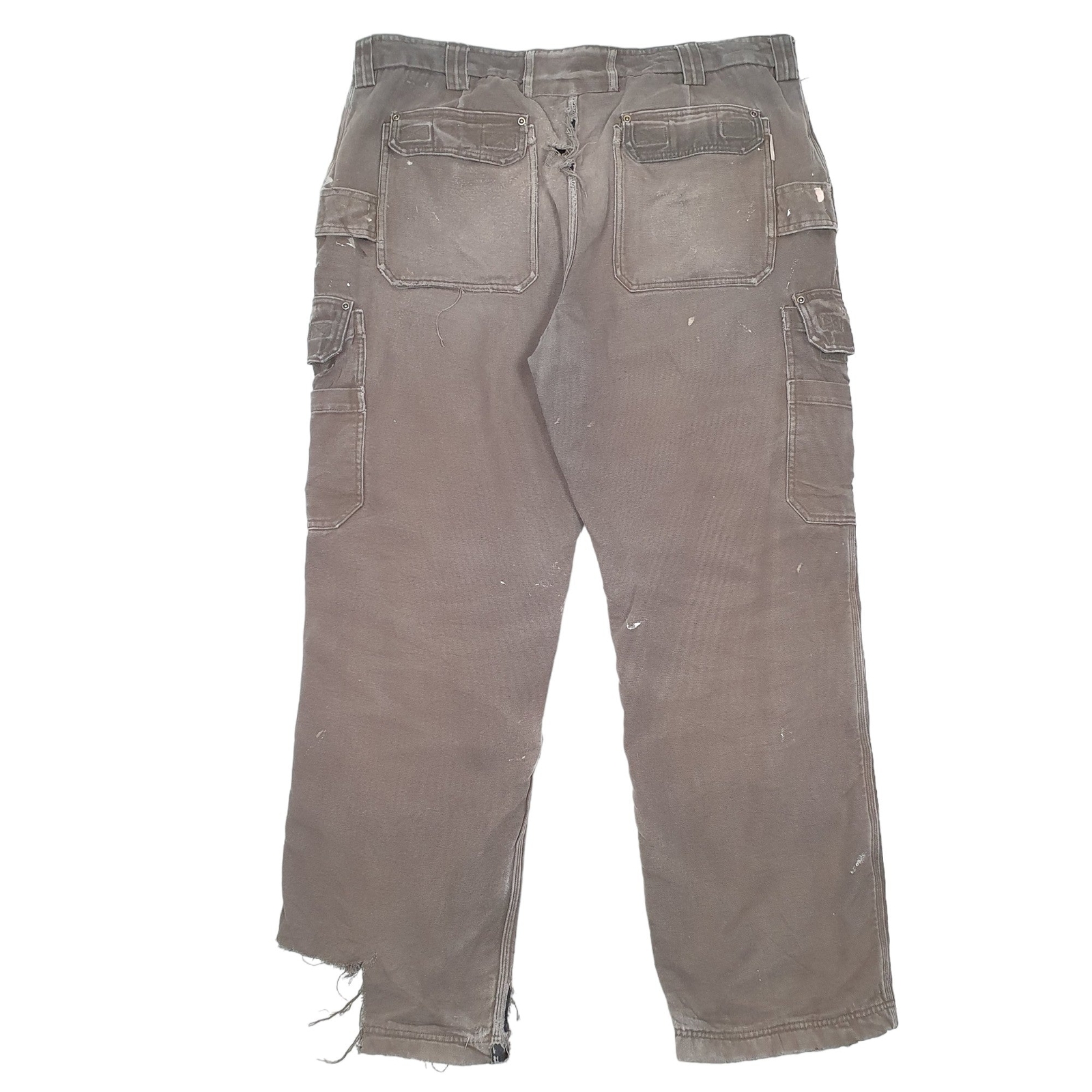 DULUTH lined Insulated Carpenter Workwear Trousers Cotton Khaki W42 L34 image 3
