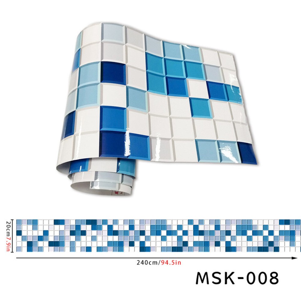 Adhesive Waist Line Sticker Mosaic Wall Decal Waterproof Stickers eBay