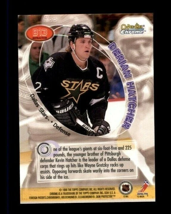1998-99 O-Pee-Chee Chrome Board Members Refractors #B13 Derian Hatcher (re 97656 - Image 2 of 2