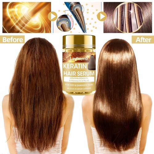Keratin Hair Treatment Serum60 Capsules Hair Treatment Oil for Dry Damaged Ha... - Picture 3 of 7