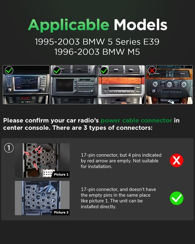 For BMW E39 530i 535i Android 13 7" CarPlay Car Radio GPS Navi Stereo WiFi Audio - Picture 15 of 28