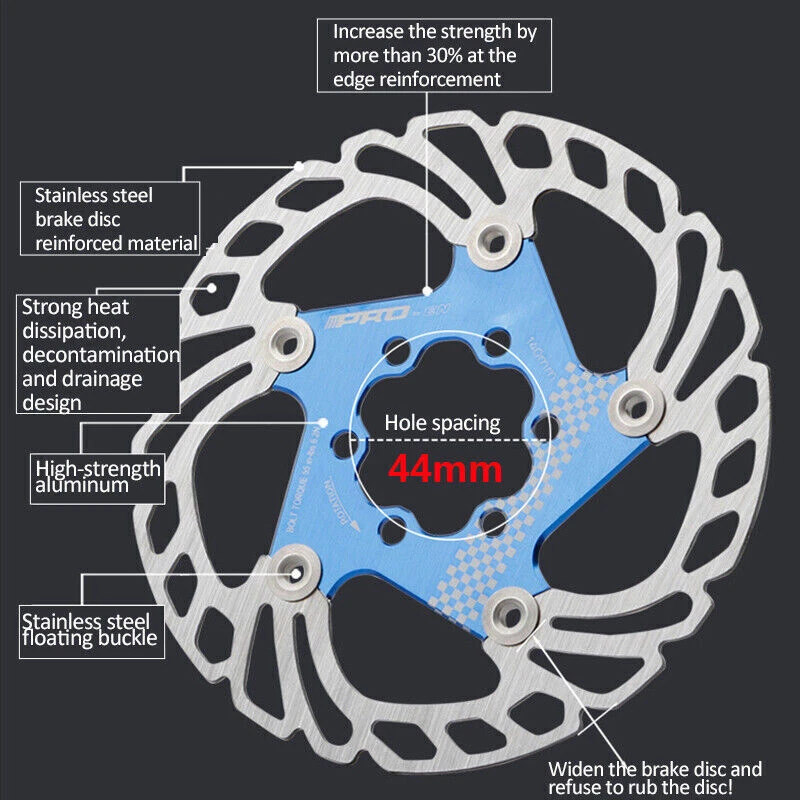 IIIPRO Floating Disc Rotor 140/160/180/203mm Bike MTB Road 6 Bolts Bicycle Brake - image 2 of 4