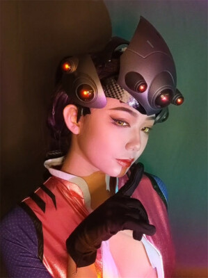 Overwatch Game Widowmaker Cosplay Helmet Mask LED Light PVC Props Comic-con