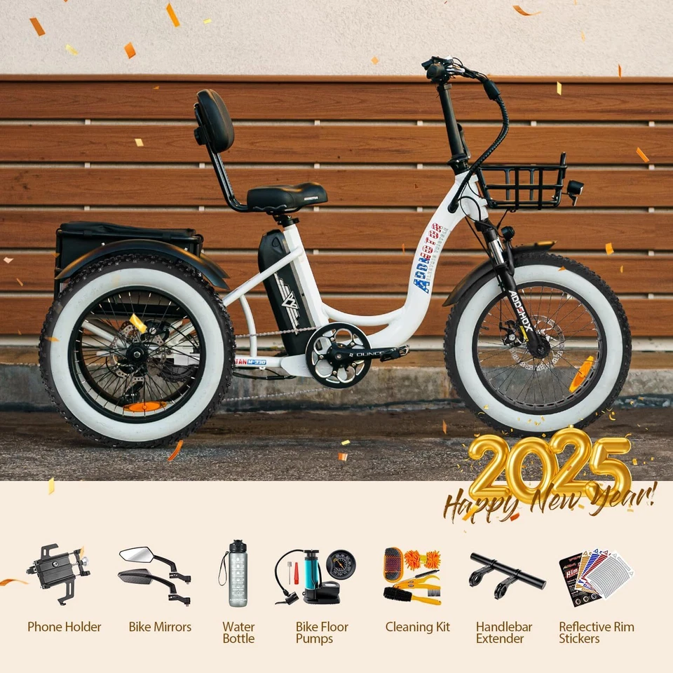 Triciclo Eléctrico ADDMOTOR M330II 750W 20Ah Motor Trasero Neumático Graso para Seniors Bicicleta Foto 2 de 4
