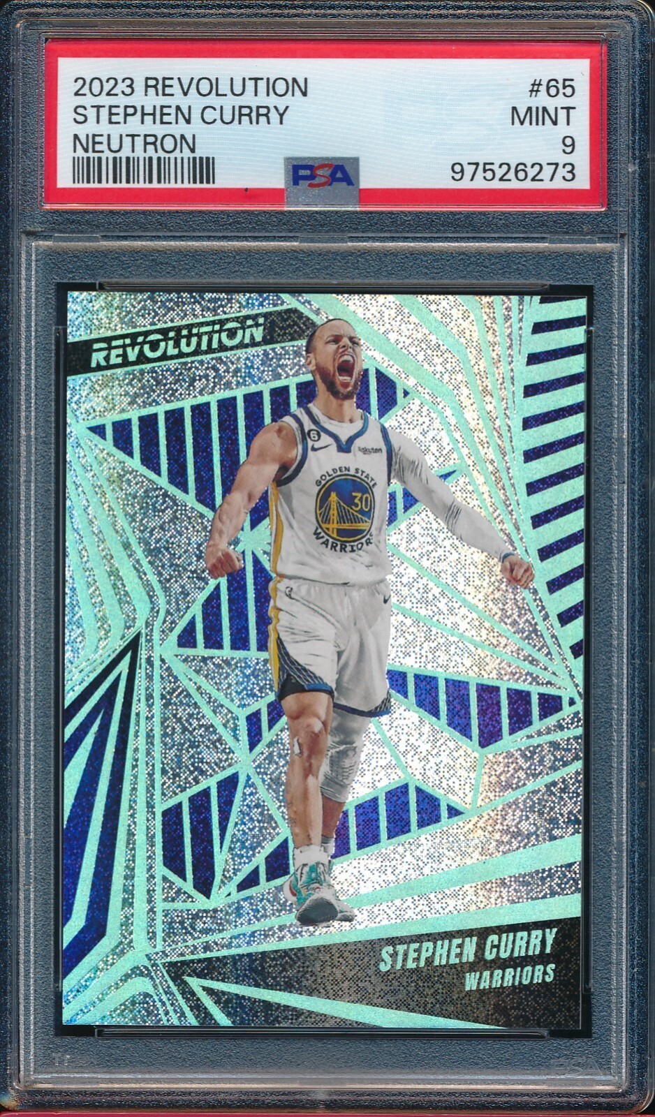 STEPHEN CURRY 2023 REVOLUTION NEUTRON /125 # 65 SP PSA 9 MINT! HOFER!