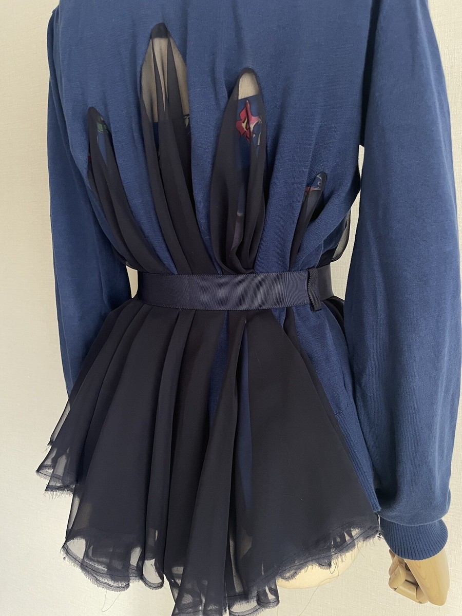 Sacai Blue Docking Sheer Cardigan With Camisole AD2018 Sacai Blue Docking Sheer Cardigan With Camisole AD2018