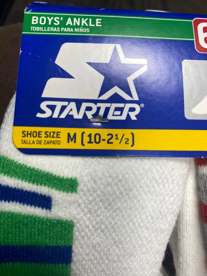 6 pares de calcetines tobilleros Starter para niños talla M (10-2 1/2) soporte para el arco, acolchados, DRI-S Foto 4 de 4