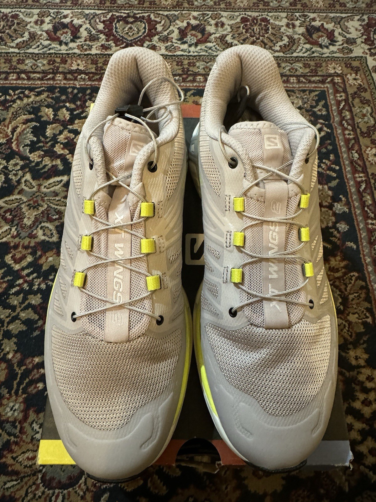 Scarpe da trekking Salomon XT Wings 2 grigio cenere giallo uomo taglia 8 5 sneakers NUOVE