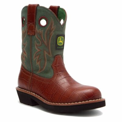 John Deere Kid's Croco Print Western Boots