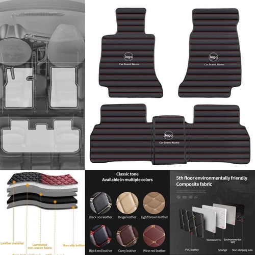 For Fiat 500/500L/500X Car Floor Mats Custom Waterproof PU Leather Carpets Rugs - Imagen 33 de 38