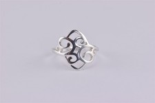 TMA Sterling Silver Offset Scrolled Openwork Band Ring 925 Sz: 6
