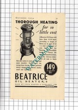 Beatrice Oil Heaters John Harper & Company Ltd - 1934 Small Advert