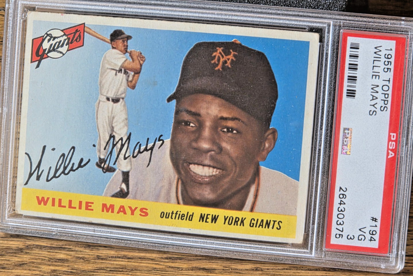 1955 Topps #194 Willie Mays PSA 3 VG - CENTERED - HIGH EYE APPEAL view 3