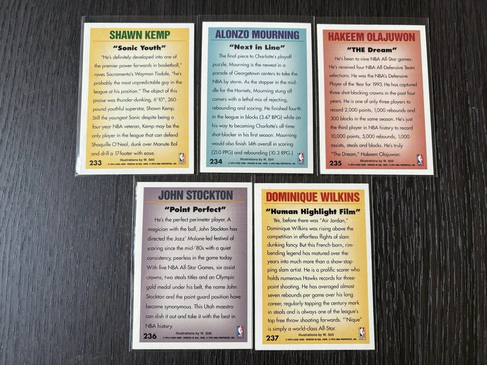 1993-94 Fleer pro visions 5 card set - Image 3 of 4