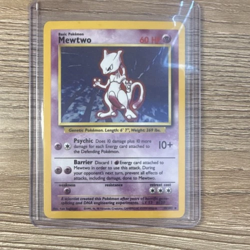 Pokémon TCG Base Set Mewtwo Holo Card 10/102 Rare NM