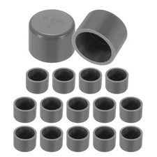 16 Pack 0.8" Diameter PVC Pipe End Cover Cap Fittings for Furniture Garden, Grey
