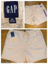 Gap NEW Men s Breathable Soft Woven Beige Linen Pull-On Shorts XXL Resort Wear
