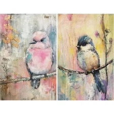 Pastel Birds #1 | A4 Mulberry Rice Paper | Paper for Decoupage