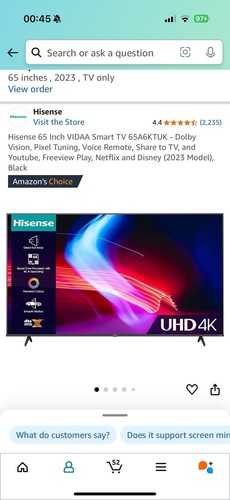 Hisense VIDAA 65” Smart tv (spares & Parts. - Picture 3 of 3