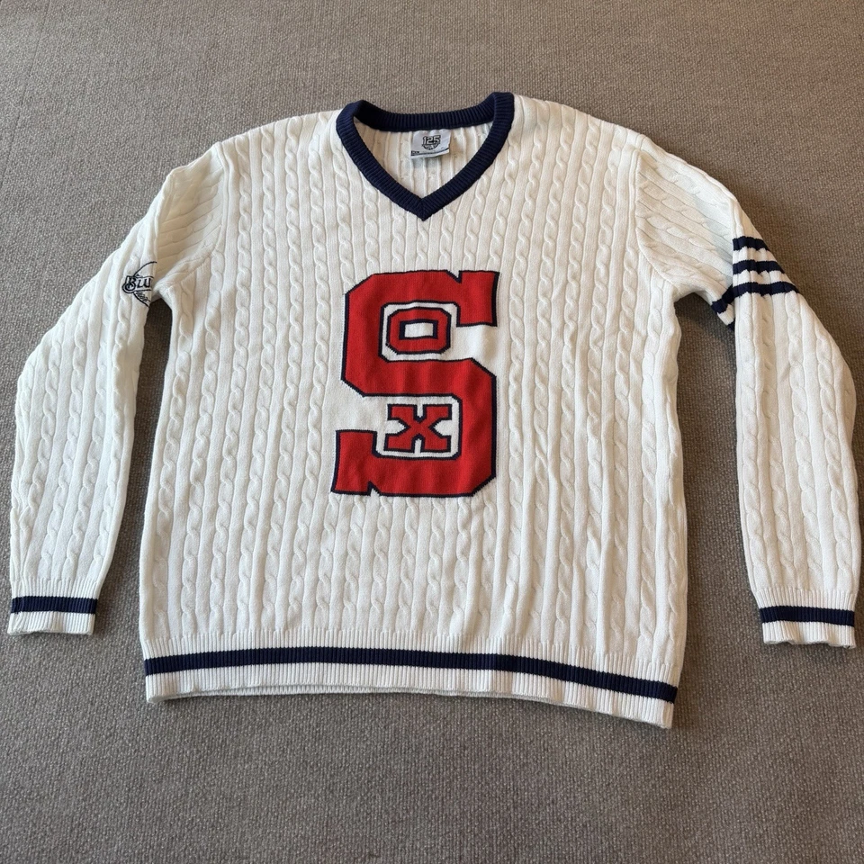Suéter Universitario Chicago White Sox Tejido con Cable Blue Moon SGA 125 Aniversario XL Foto 2 de 4