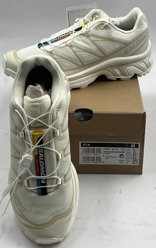 SALOMON XT-6 474453 VANILLA ICE/ALMOND MILK OUTDOOR SHOES SIZE W9