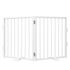 Full Metal Freestanding Dog Gate,Indoor Dog Gate with Floor Protect Support F...