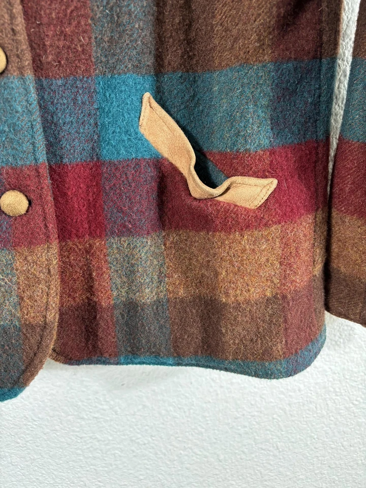 Chaqueta vintage L.L.Bean para mujer mediana a cuadros mezcla de lana tarea hecha en EE. UU. AÑOS 90 Foto 4 de 4