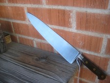 1960s Vintage 11  Blade * SABATIER * 2XL Carbon Chef Knife & Wood Handle FRANCE