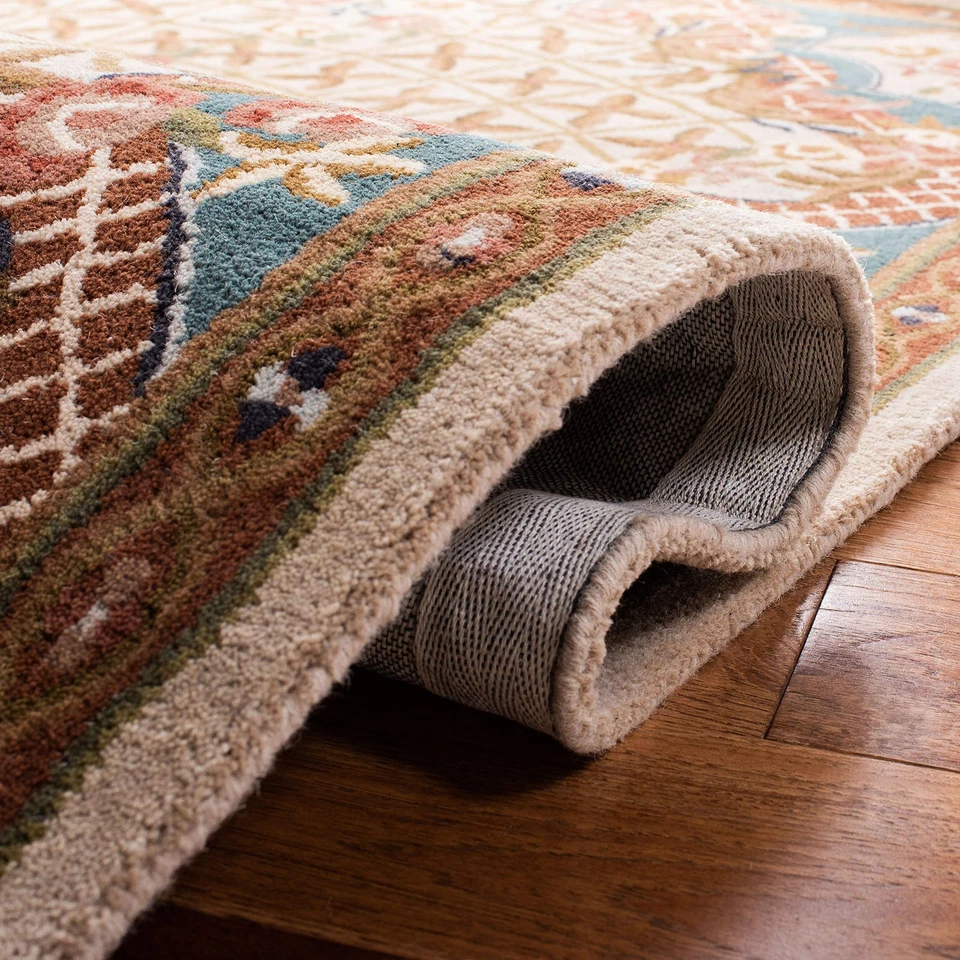 Classic Collection 2' x 3' Ivory / Light Blue CL304E Handmade Traditional Ori... - Image 4 of 4